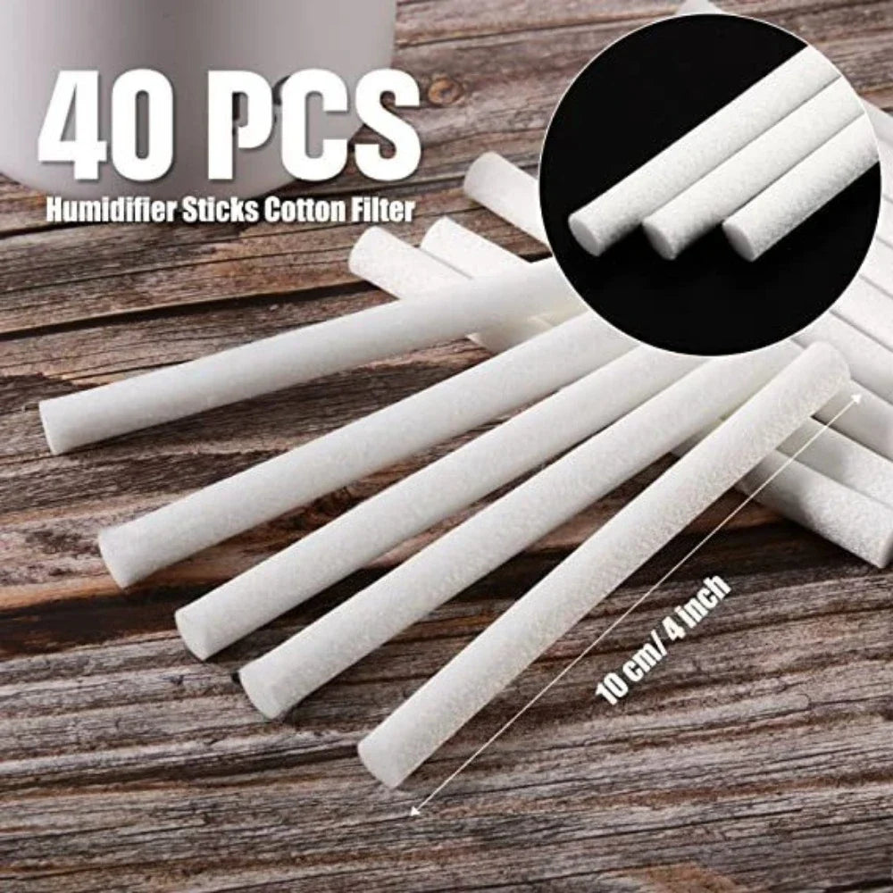 Filter Cotton Sticks for Humidifier | Replacement Wicks for USB Diffusers