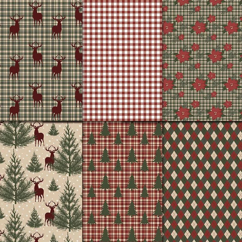 Vintage Merry Christmas Scrapbook Paper Pack | 24 Sheets Single-Sided Junk Journaling Craft Paper