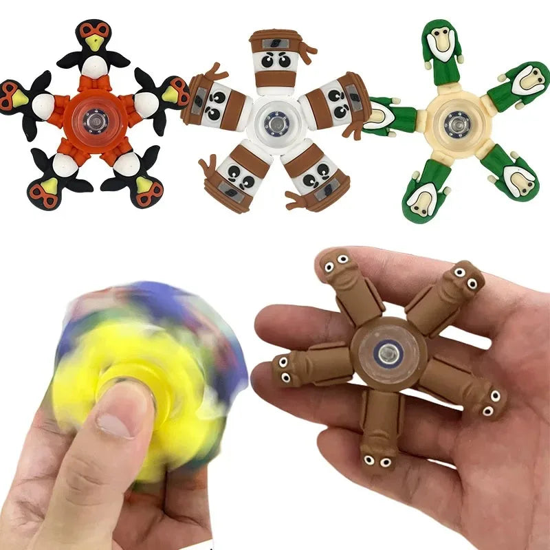 Italian Brainrot Tung Fidget Spinner Chain Toy | Deformed Antistress Hand Spinner for Adult Stress Relief