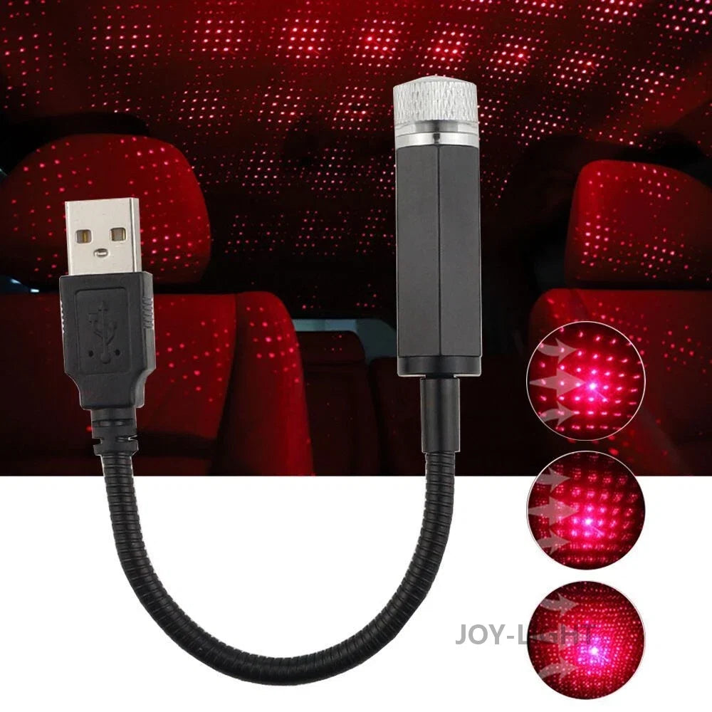 Green LED Starry Galaxy Lamp for Car Roof | USB Atmosphere Projector Light