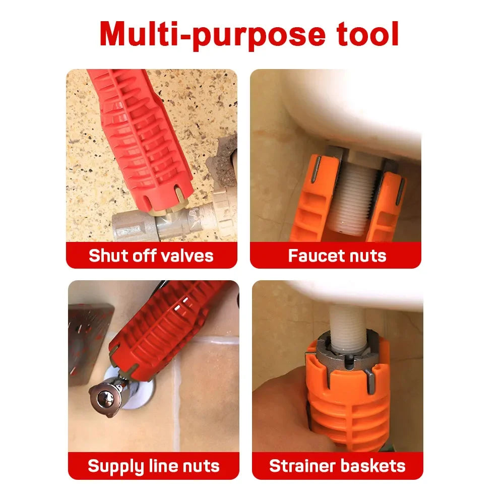 14 In 1 Faucet Sink Wrench | Multi-Use Plumbing Tool Kit for Bathroom and Kitchen