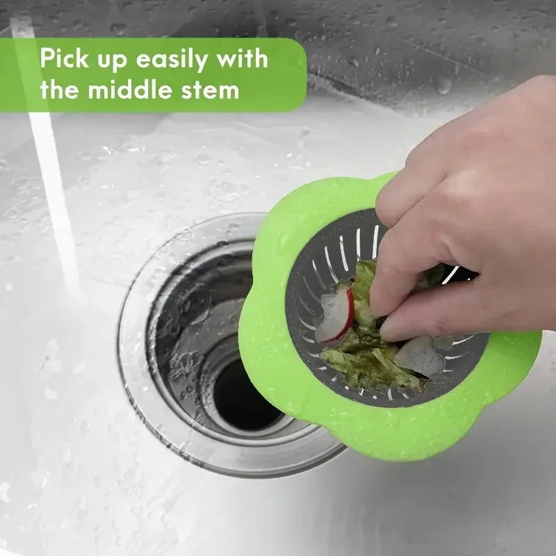 2PCS Silicone Kitchen Sink Strainer Anti-Clog Drain Filter Net Stopper for 4.5 Inch Drains