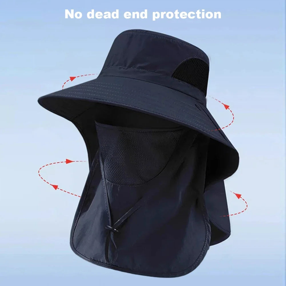 Summer Sun Hat with Neck Flap | UV Protection Outdoor Cap for Hiking Fishing