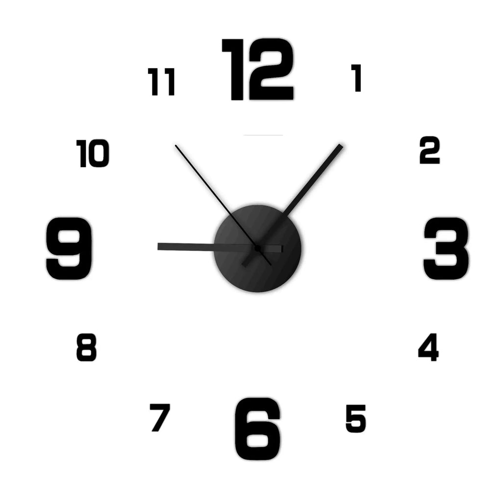 DIY Frameless Wall Clock | Silent Decorative Clock for Living Room