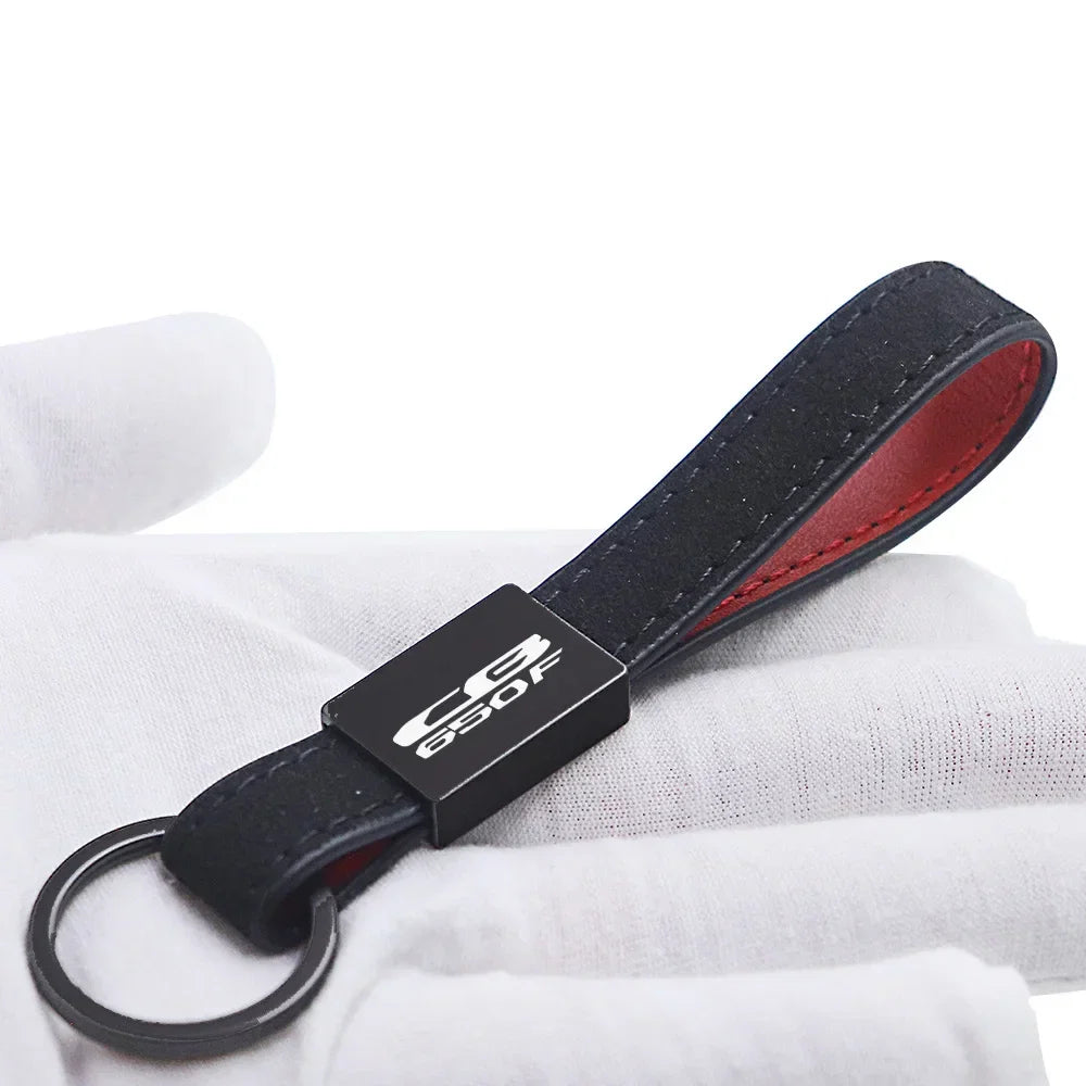 Motorcycle Leather Keychain for Honda CB500F CB500X CB650F CB650R CB750 CB1000R CB1100F CB1300 | Custom Fit Key Ring