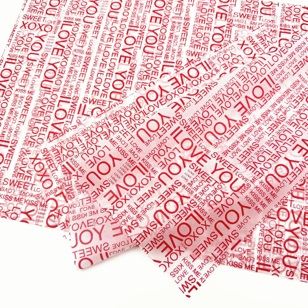 30Pcs Valentine's Day Red Parchment Paper Sheets | 5 Style Choices for Gift Wrapping & Party Decor