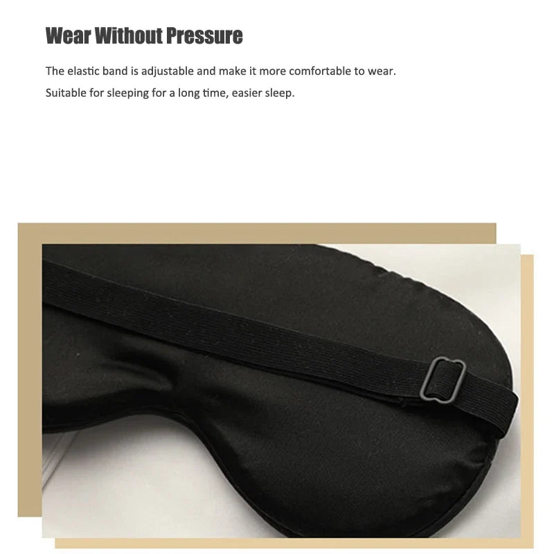 Imitated Silk Sleeping Eye Mask with Crane Print | Adjustable Blindfold for Travel and Relaxation