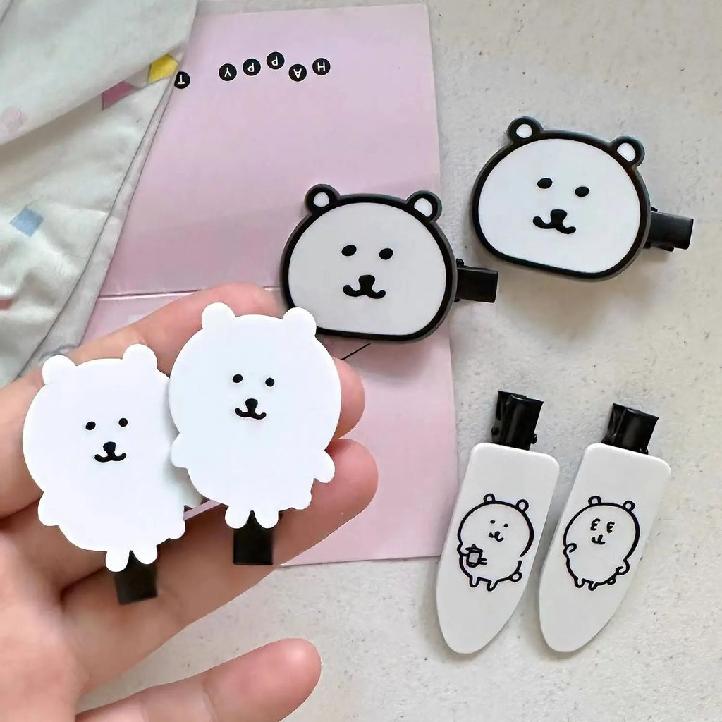 Cute Heart Bear Duckbill Hair Clip | Seamless Bangs Clip for Girls