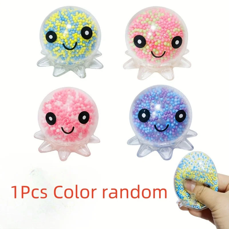 Glowing Squid Stress Toy | Glow in the Dark Squeeze Ball for Kids and Adults