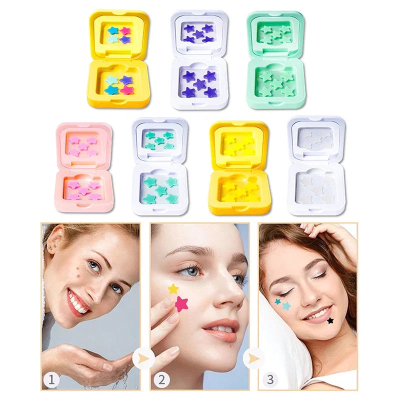Star Shaped Hydrocolloid Acne Patches | Invisible Pimple Stickers with Mirror