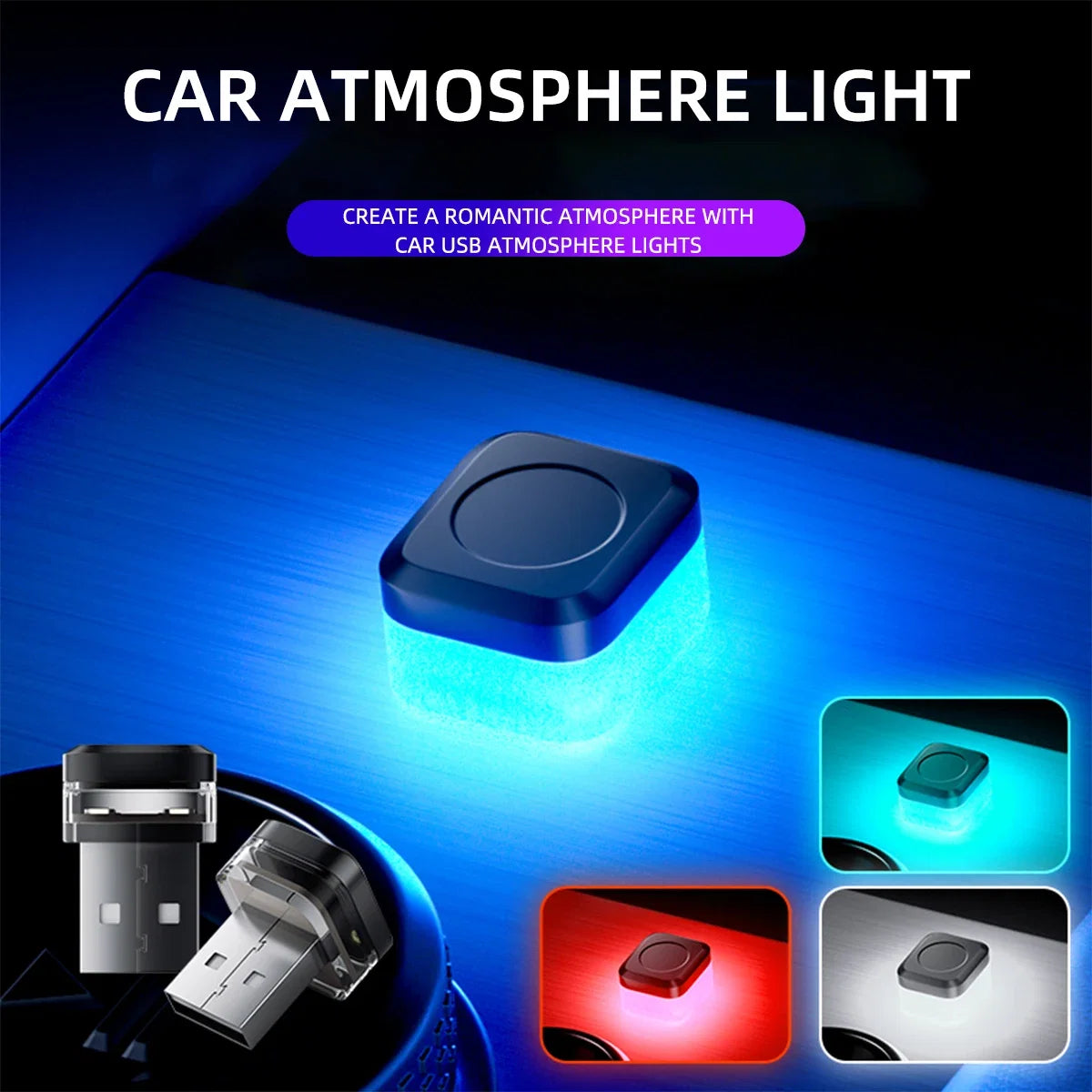 Mini USB LED Car Atmosphere Light | Universal Ambient Decorative Lamp