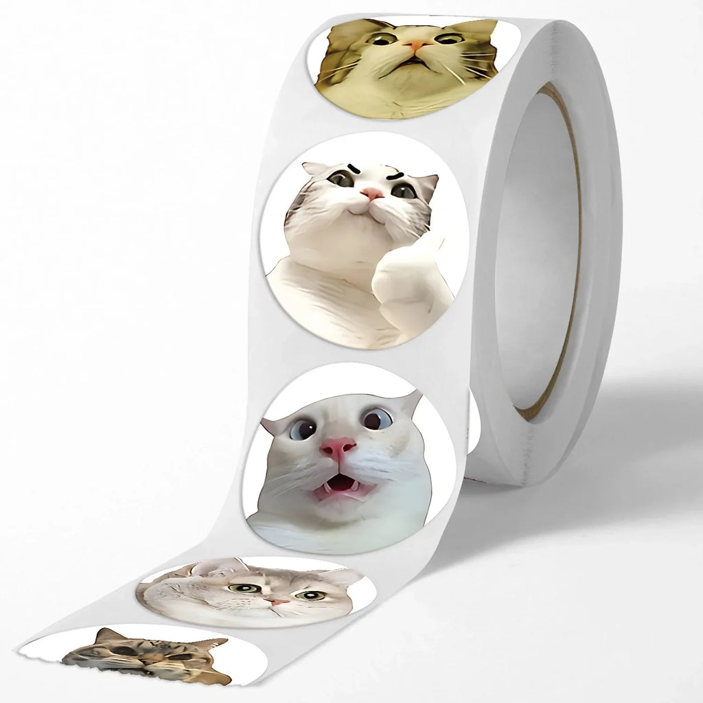 Funny Cat Meme Stickers for Kids | 100 or 500 Pack Teacher Reward Stickers