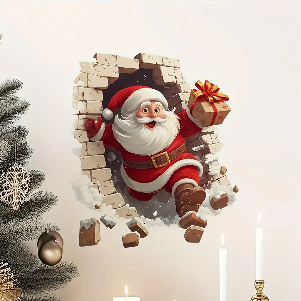 Santa Claus Wall Decal | Self-Adhesive Christmas Vinyl Sticker