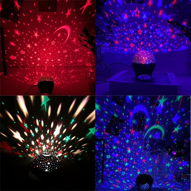 Star Projector Night Light for Kids | 360° Starry Sky Moon Atmosphere Lamp