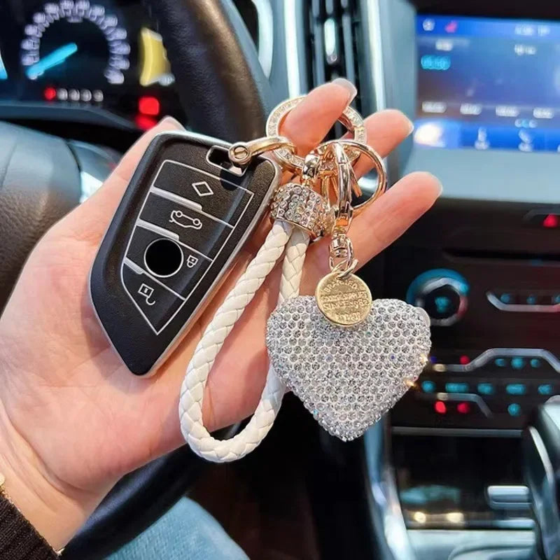 Leather Love Key Chain | Heart-Shaped Car Bag Pendant
