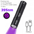 Mini 365nm UV Flashlight USB Rechargeable | Ultraviolet Nail Lamp Torch for Pet Urine, Scorpion, and Fluorescent Detection