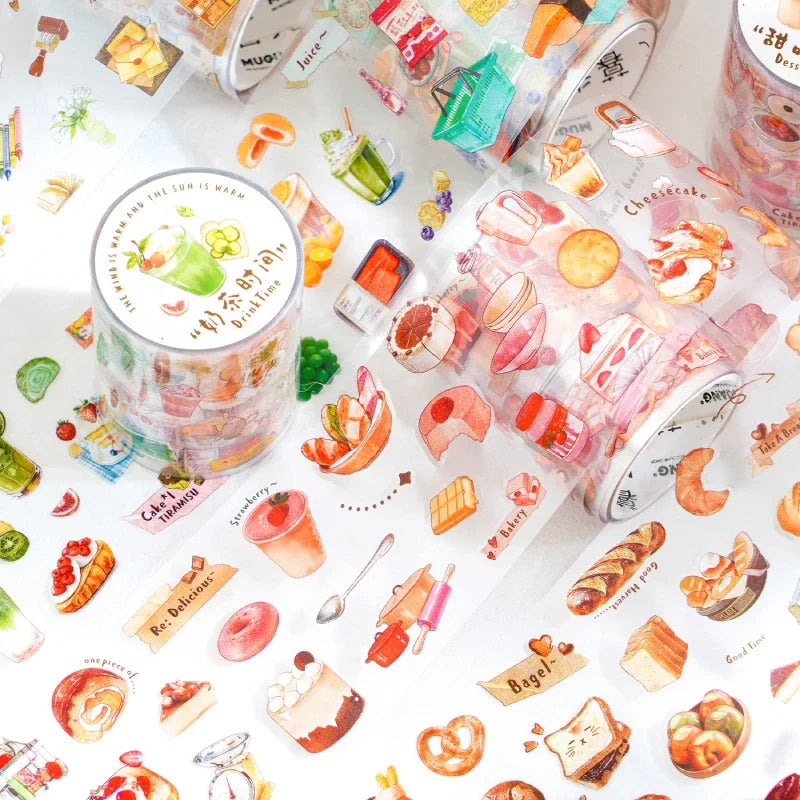 Cute Cartoon Snack Ice Cream Masking Tape | 5x200cm for DIY Scrapbooking