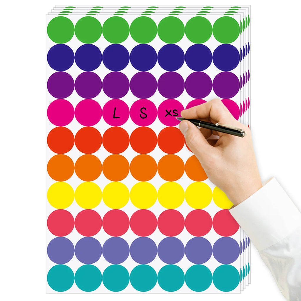 Colorful Dot Glue Stickers | Round Label Paper Pack for Organization and Gifts