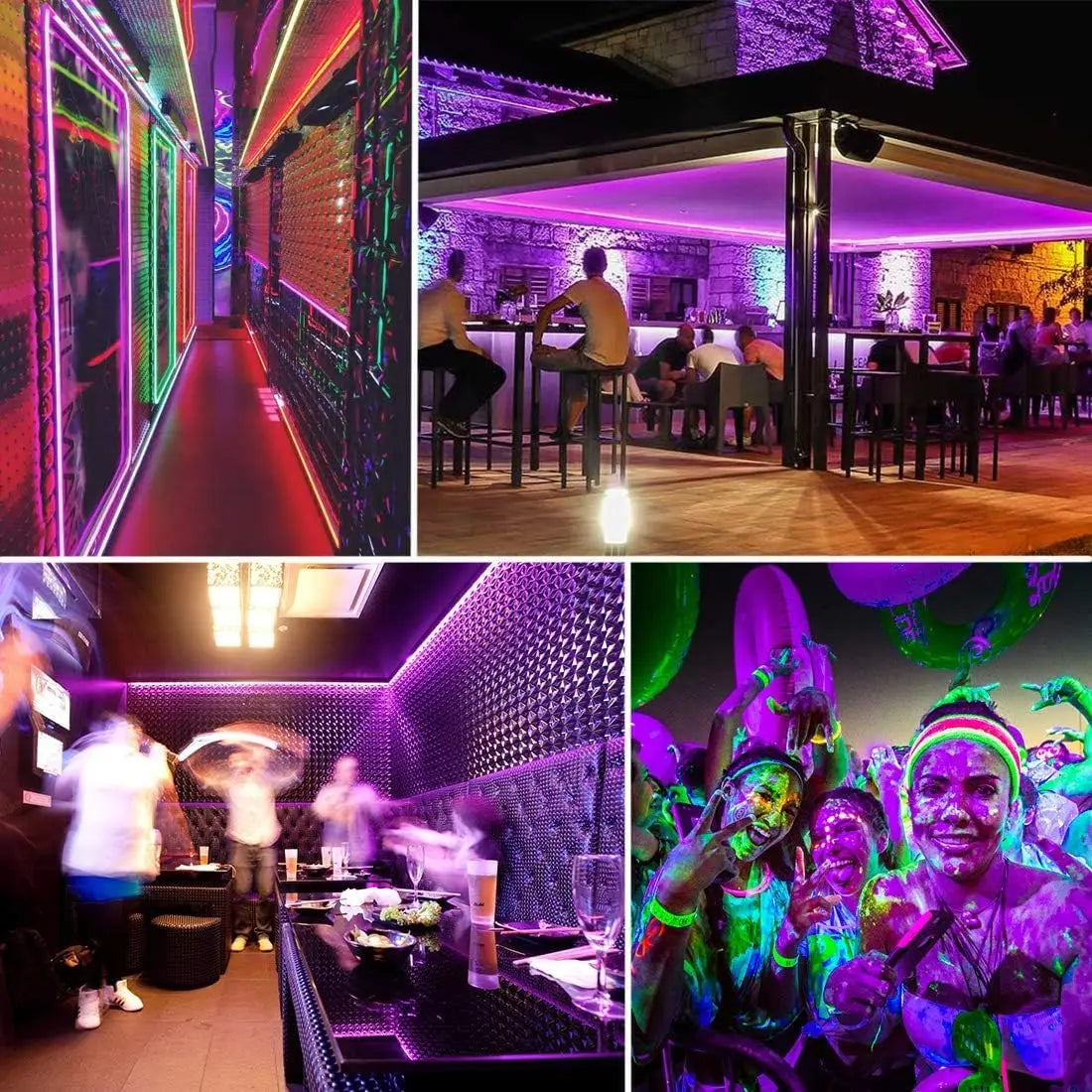 UV LED Light Strip 395-405nm | Flexible Black Light for Glow Party