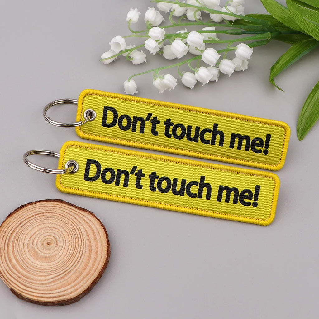 Warning Quotes Embroidery Key Fob | Motorcycle Car Keychain Gift