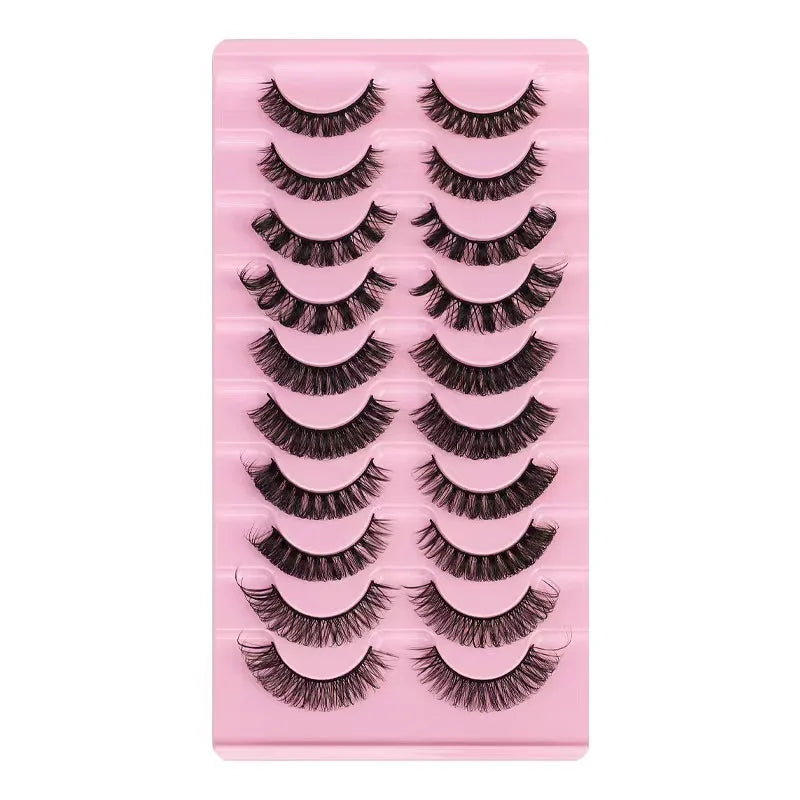 10Pairs 3D Mink Lashes Russian Strip Lash | Dramatic False Eyelashes for a Bold Look