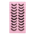 10Pairs 3D Mink Lashes Russian Strip Lash | Dramatic False Eyelashes for a Bold Look