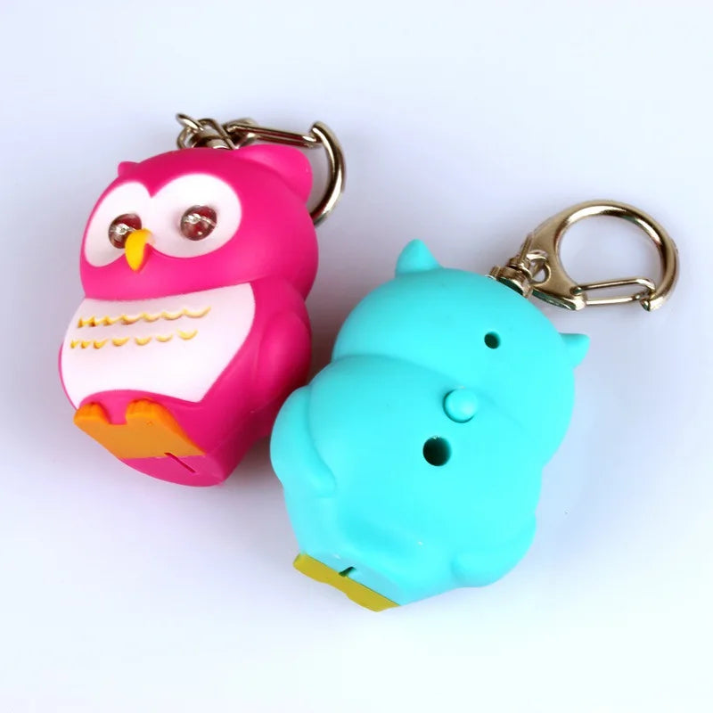 LED Owl Keychain with Sound and Light | Cute Bag Pendant for Keys