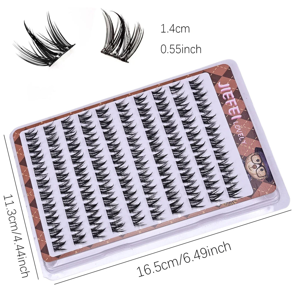 Glue-free Self-adhesive False Eyelashes | Voluminous Fluffy W-shaped Lash Clusters for DIY Manga Eyes