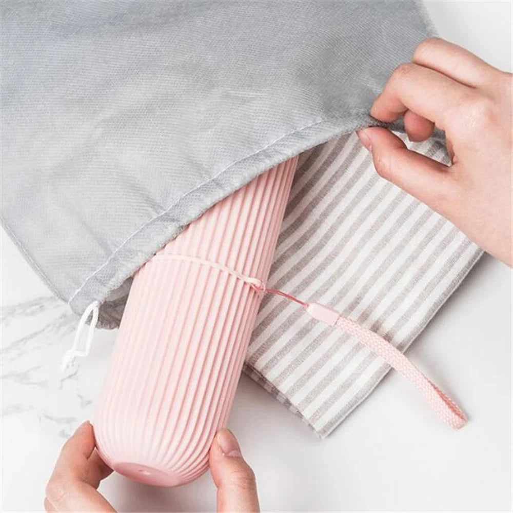 Portable Toothbrush Cup and Toothpaste Holder | Travel Toiletries Storage Case