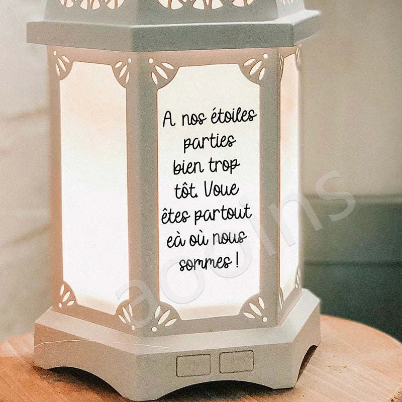 French Lantern Memorial Vinyl Decal Sticker | Wedding and Remembrance Wall Decor