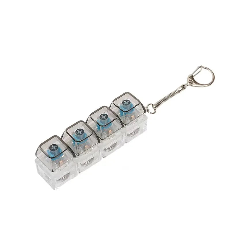 Silent Fidget Keychain | 4-Key LED Mechanical Switch Tester