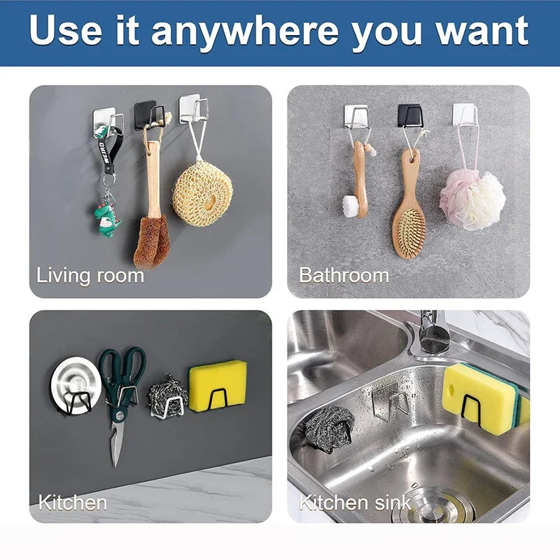 Kitchen Sponge Holder 2-Pack | Wall-Mounted Stainless Steel Dishcloth Rack