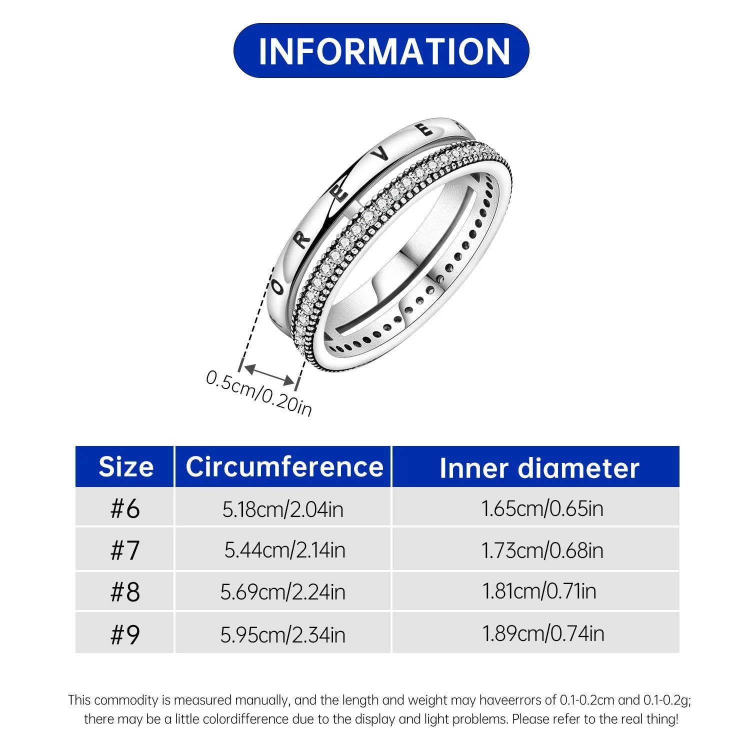 S925 Sterling Silver Forever Ring | Eternal Closed Ring for Women