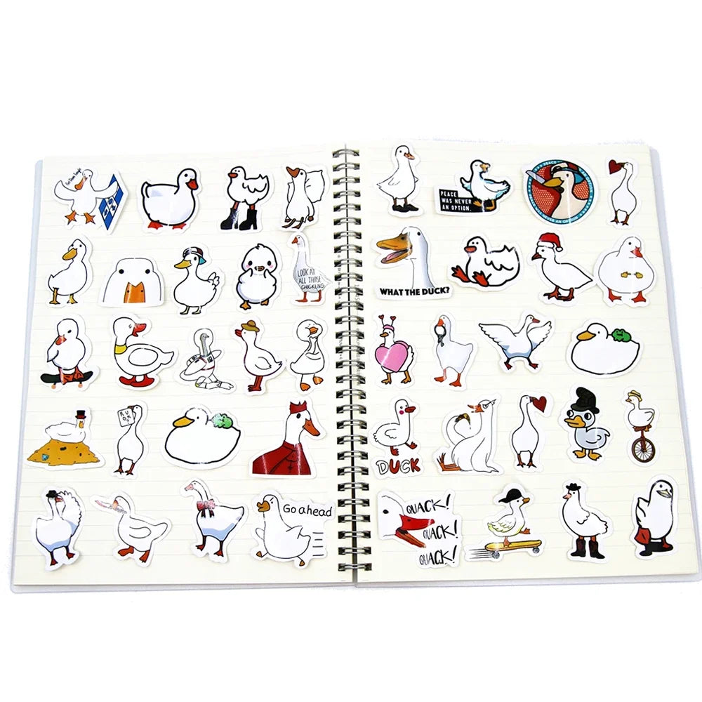 Kawaii Call Duck Stickers 10/50/100pcs | Cute Cartoon Decals for Kids DIY Laptop Scrapbook Stationery