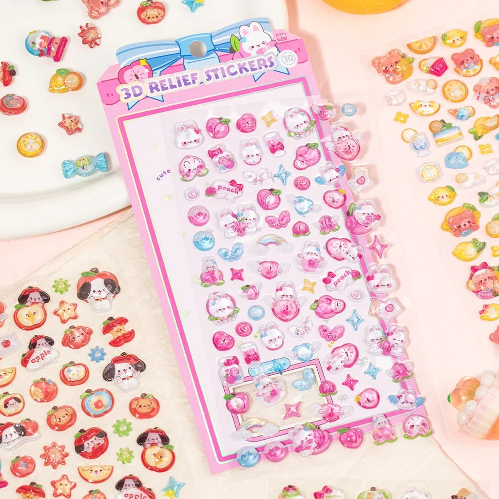 Mr.Paper 3D Relief Bead Stickers | Sweet Candy Party Series Kawaii Decor