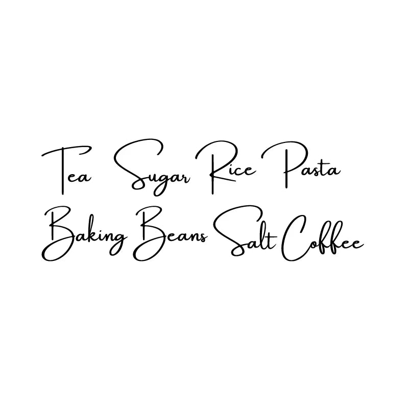 Kitchen Canister Labels Sticker Set | Waterproof Vinyl Decals for Tea Coffee Sugar