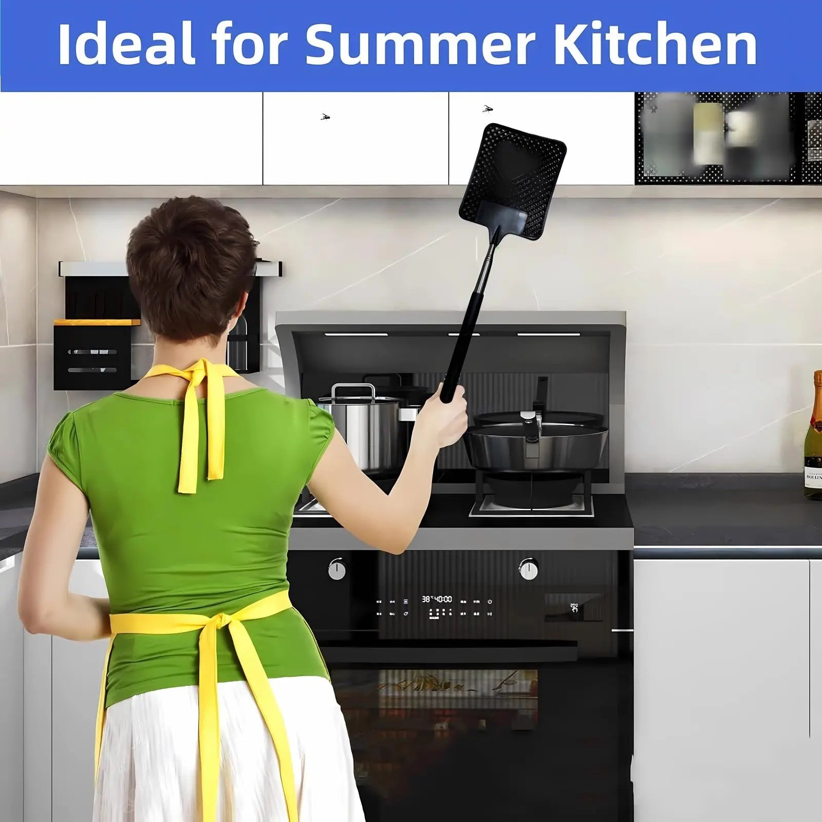 Extendable Fly Swatter | Mosquito Swatter with Stainless Steel Handle