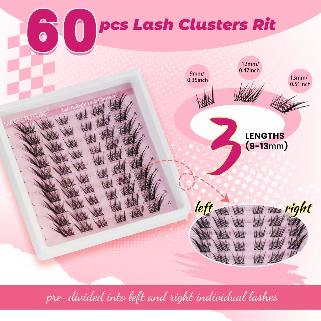 Natural Eyelash Clusters DIY 3D Cat Eye Lashes | C Curly Individual Lashes