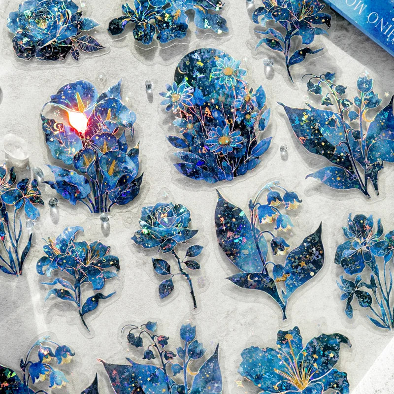 Mr. Paper 20pcs Floral Encounter PET Stickers | Botanical Theme Journal Decor