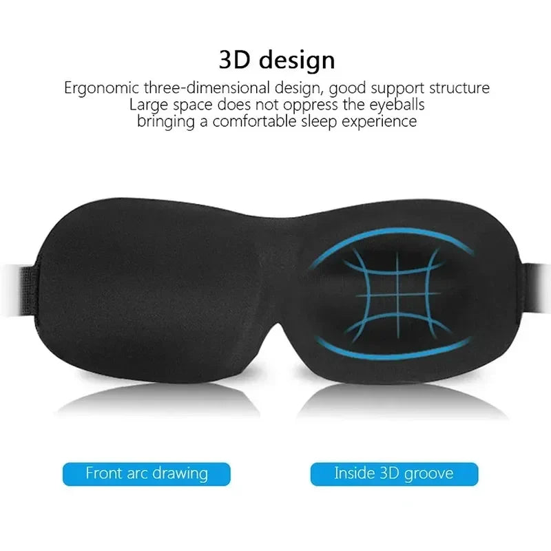 3D Contoured Sleep Mask for Men and Women | Zero Pressure Light Blocking Eye Cover