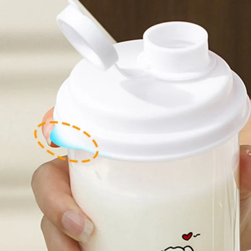 Cartoon Espresso Coffee Cup with Lid | Graduated Plastic Cappuccino Latte Mug for Home Barista