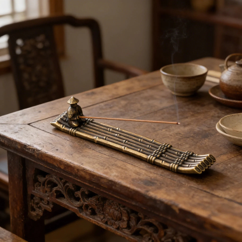 Creative Incense Holder Boat | Old Men Fishing Japanese Style Incense Stick Burner