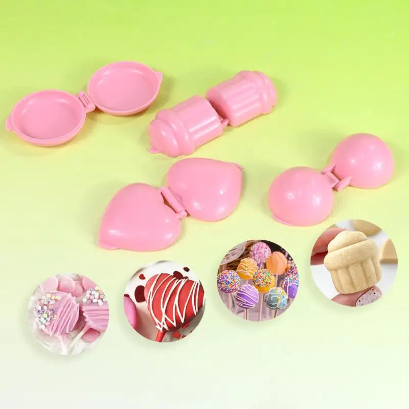 4pcs/set Lollipop Mold Set for Cake Pops and Candy Making | Round Heart Cone Cupcake Shapes