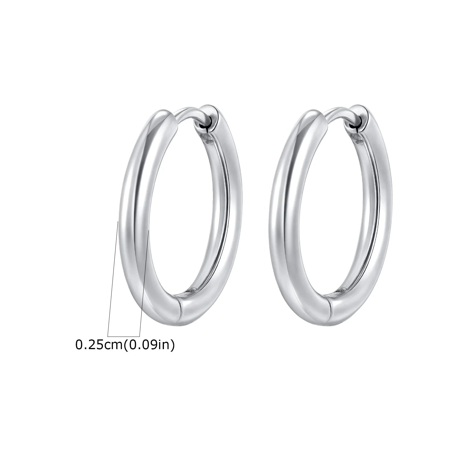 1Pair Round Hoop Earrings for Women Men | Gold Plated Stainless Steel Hypoallergenic Piercing Jewelry