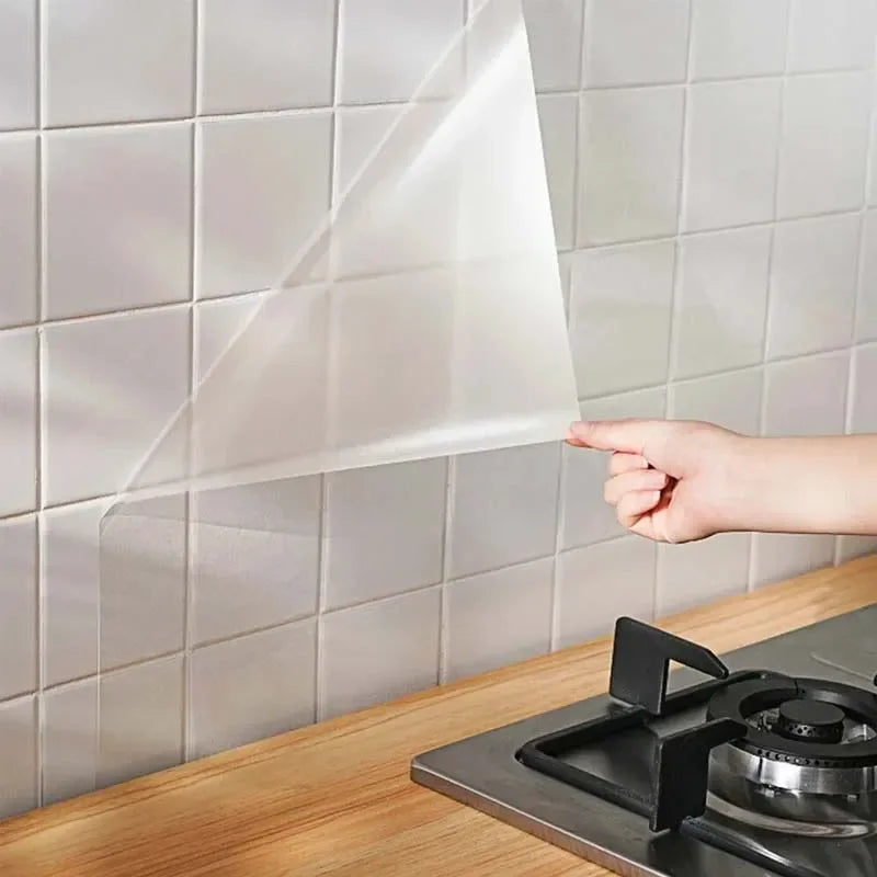 DIY Transparent Adhesive Protective Film | Self-Adhesive Oil-Proof Kitchen & Bathroom Sticker