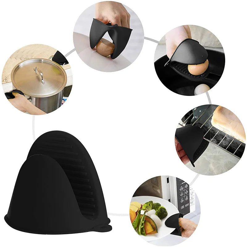Silicone Heat Resistant Pinch Mitts | Anti Scalding Non Slip Oven Gloves for Cooking and Baking