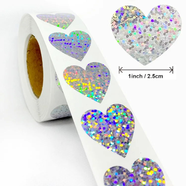 Heart Stickers and Star Stickers Roll | 100-500pcs Thank You Labels for Small Packaging