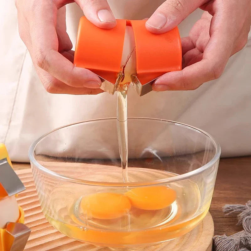 Egg Cracker and Eggshell Separator | Handheld Egg Opener Tool for Kitchen Baking
