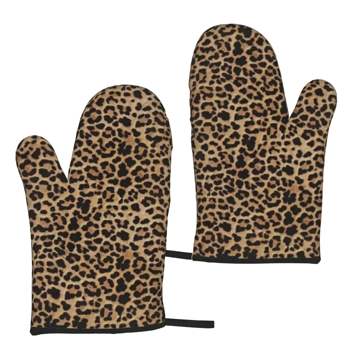 Leopard Print Oven Gloves Set | Heat Resistant Kitchen and BBQ Gloves