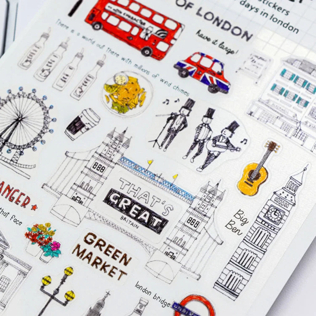 Creative London Vacation Stickers Set | Scrapbook and Diary Decoration Kit